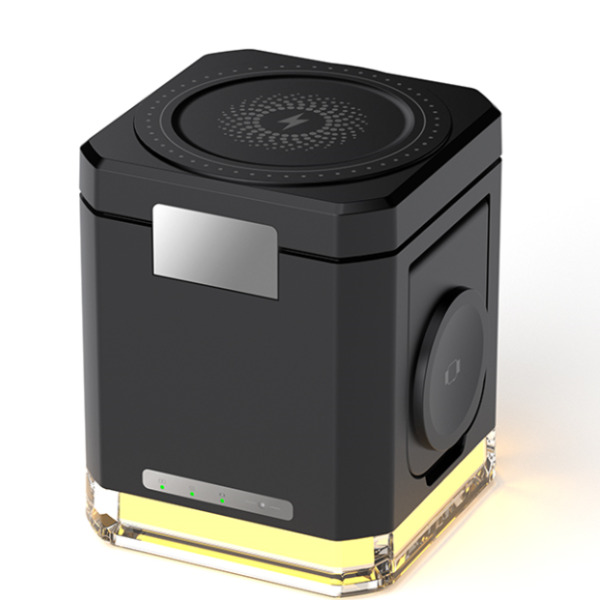 15W Cube Max Fast Charging Foldable 3 in 1 Wireless Magnetic Charger for iphone Earphones and Smart Watch